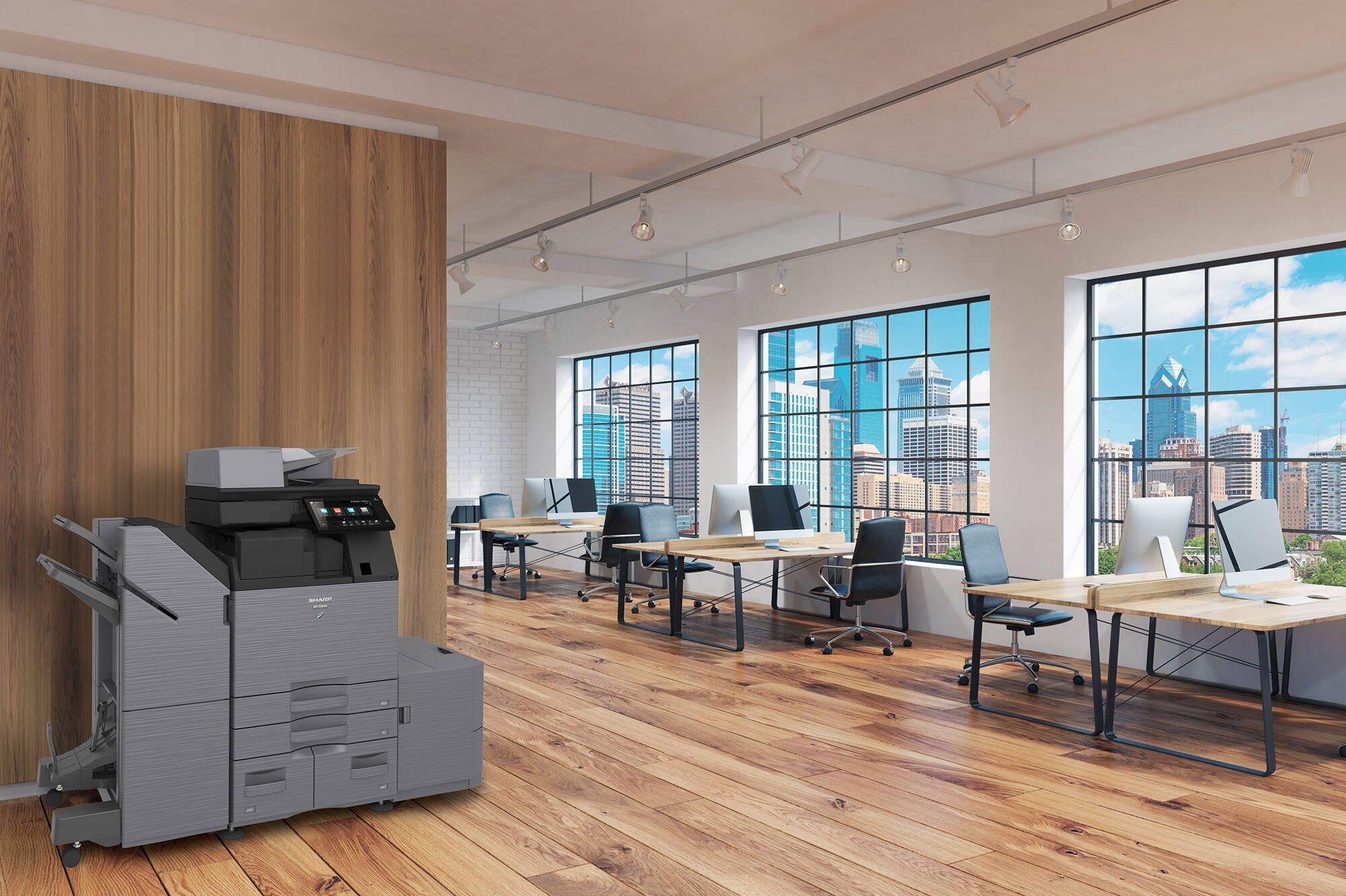 Modern office with BP model 