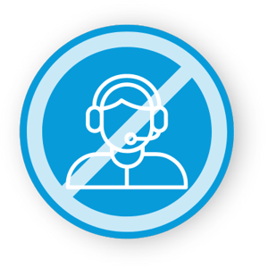 A support person icon with a circle and line through it. A support person icon with a circle and line through it.