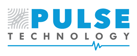 The Pulse Technology Logo. The word Pulse is in blue. They word Technology is in dark gray. Below technology is a blue line that has a "heartbeat" like blip.