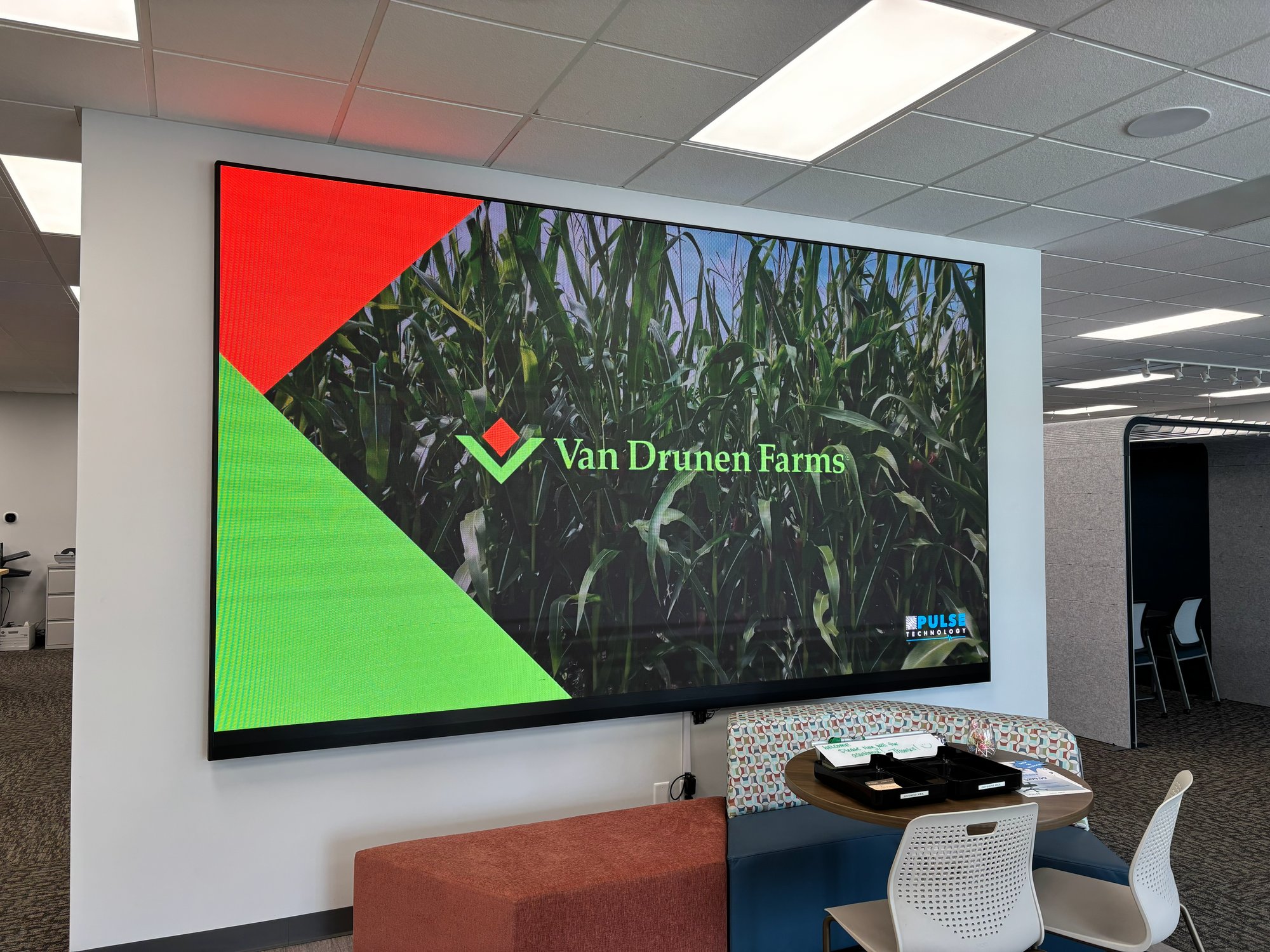Van Drunen Farms Logo on LED Board