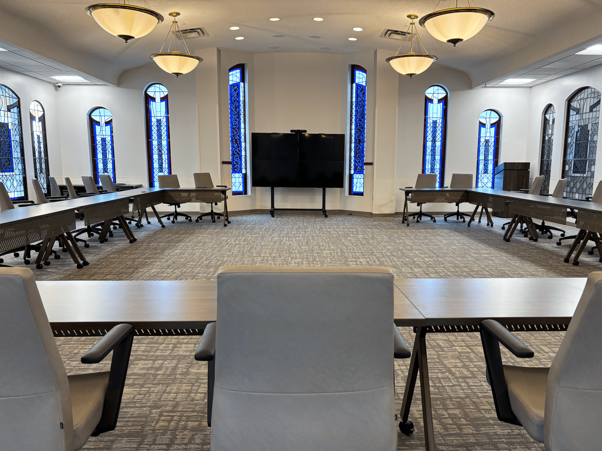 Board room within the previous hospital's chapel