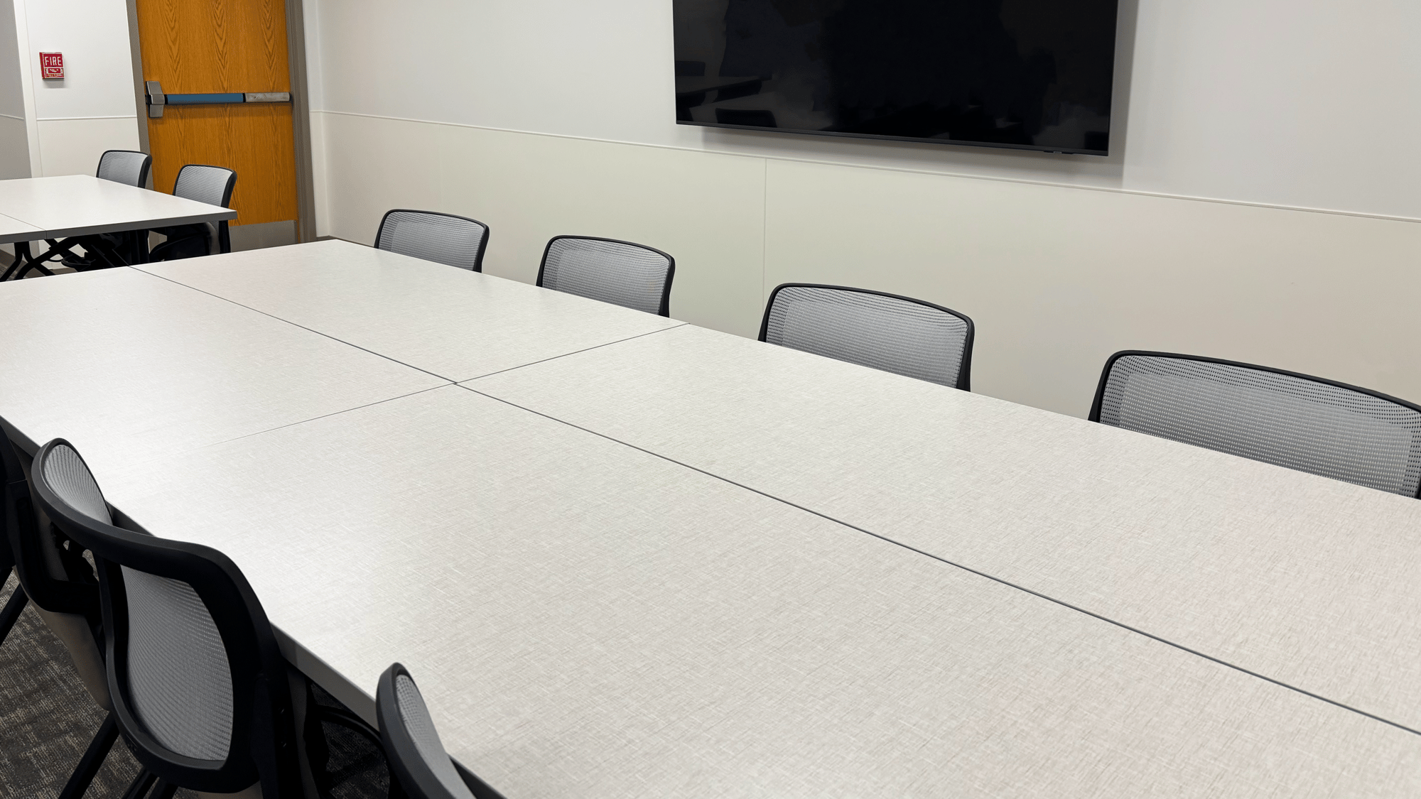 Tables arranged to make a larger table Tables arranged to make a larger table