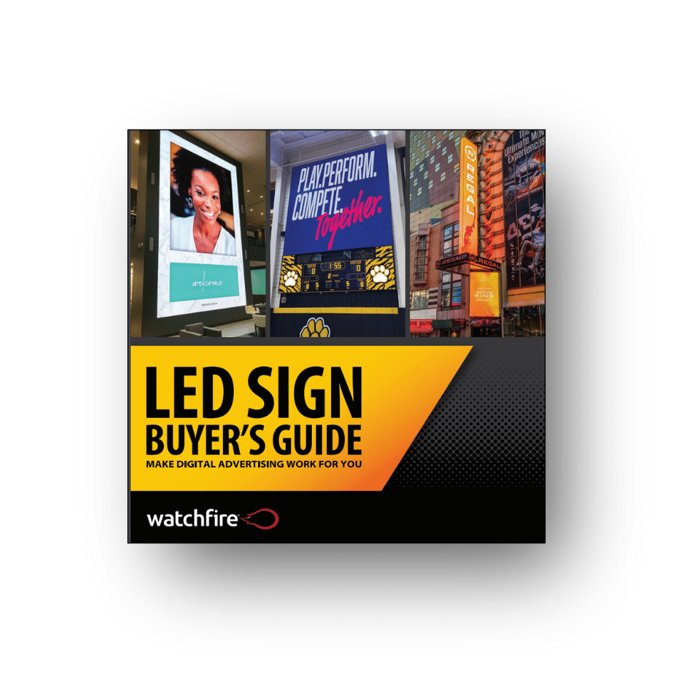 The cover of the Watchfire LED Sign Buyers Guide booklet
