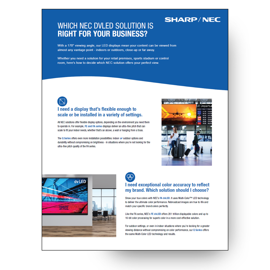 Which NEC dvLED solutions is right for your business pdf thumbnail