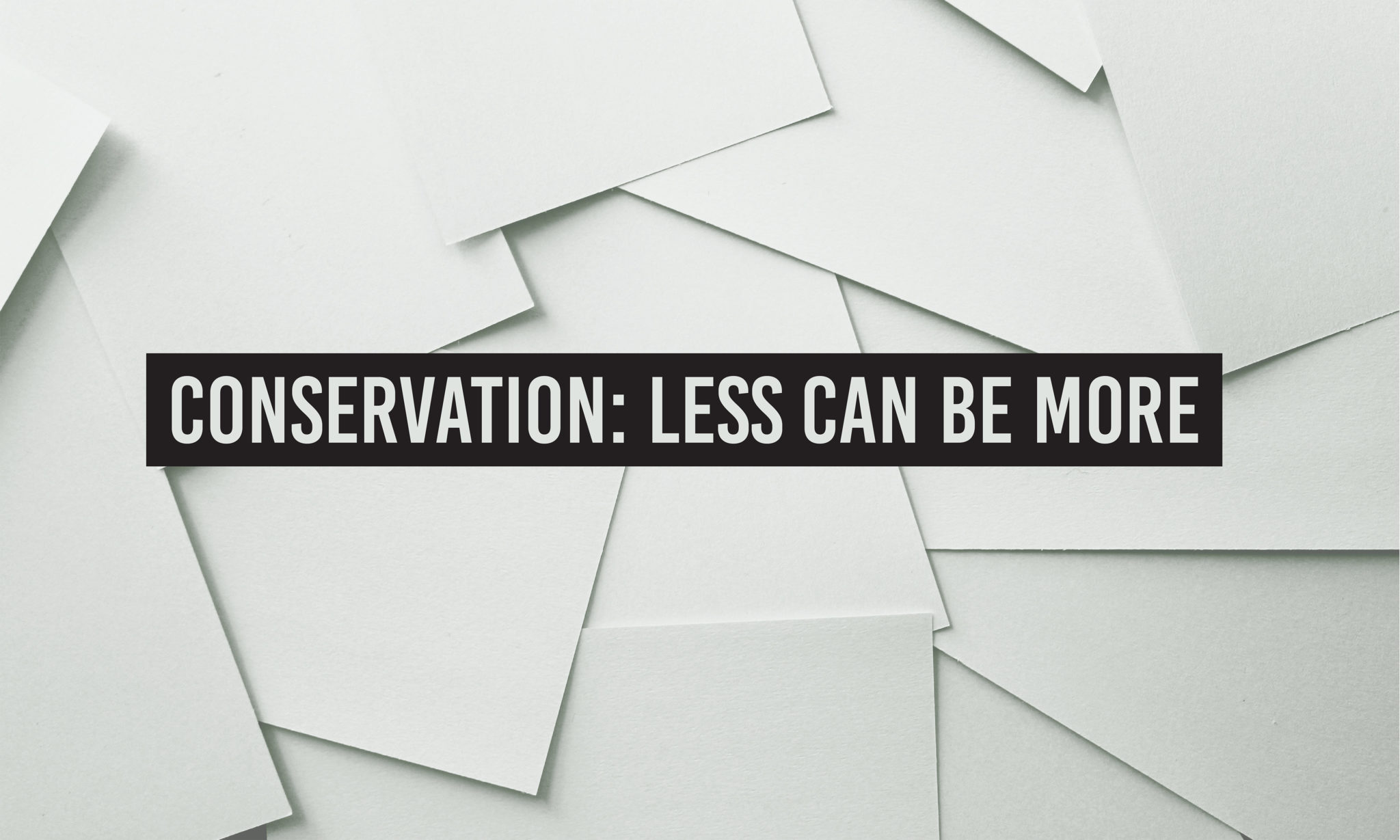 Conservation: Less CAN Be More!