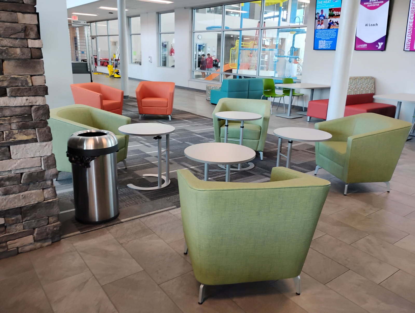 Seating area within the YMCA